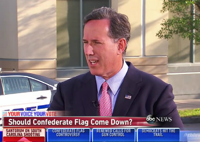 Rick Santorum Chickens Out When Asked About His Opinion On The Confederate Flag