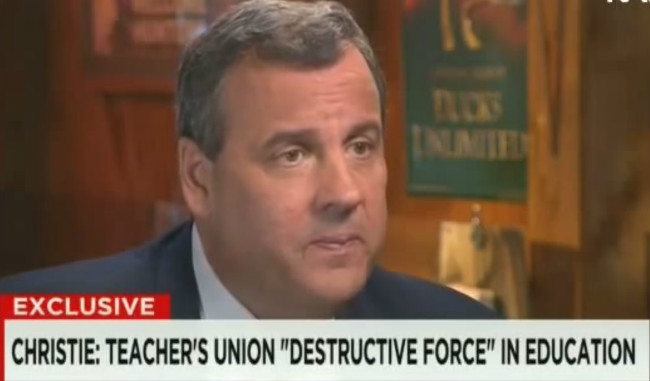 Chris Christie Tells CNN That Public School Teachers Deserve A Punch In The Face