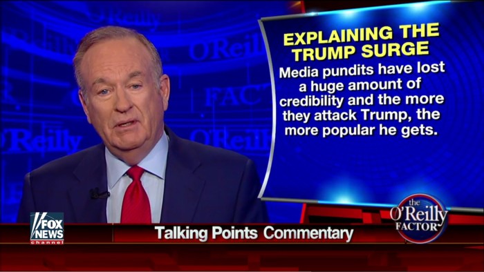 Lacking All Self-Awareness, O’Reilly Says “Pundits Have Lost A Huge Amount Of Credibility”