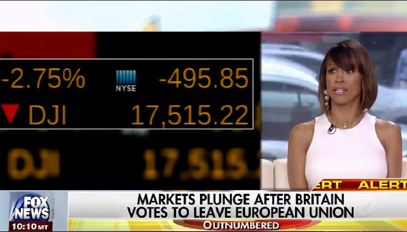 As Dow Plummets And Markets Collapse, Fox News Celebrates Brexit Vote