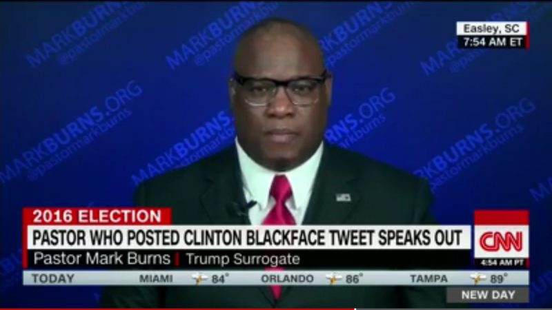 Pro-Trump Pastor Really Sorry For Fake Clinton Blackface Tweet, Refuses To Delete It