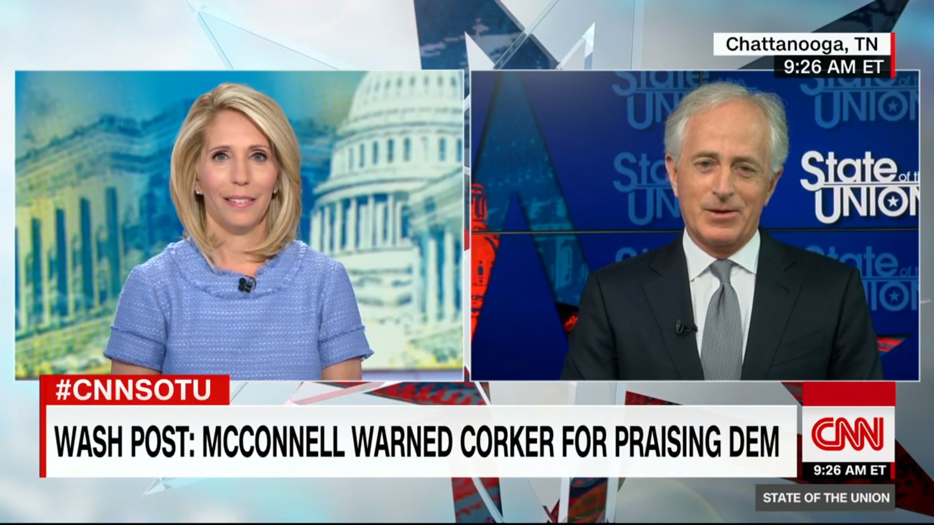 Watch Retiring GOP Sen. Bob Corker Struggle to Explain Why Voters Should Support Marsha Blackburn