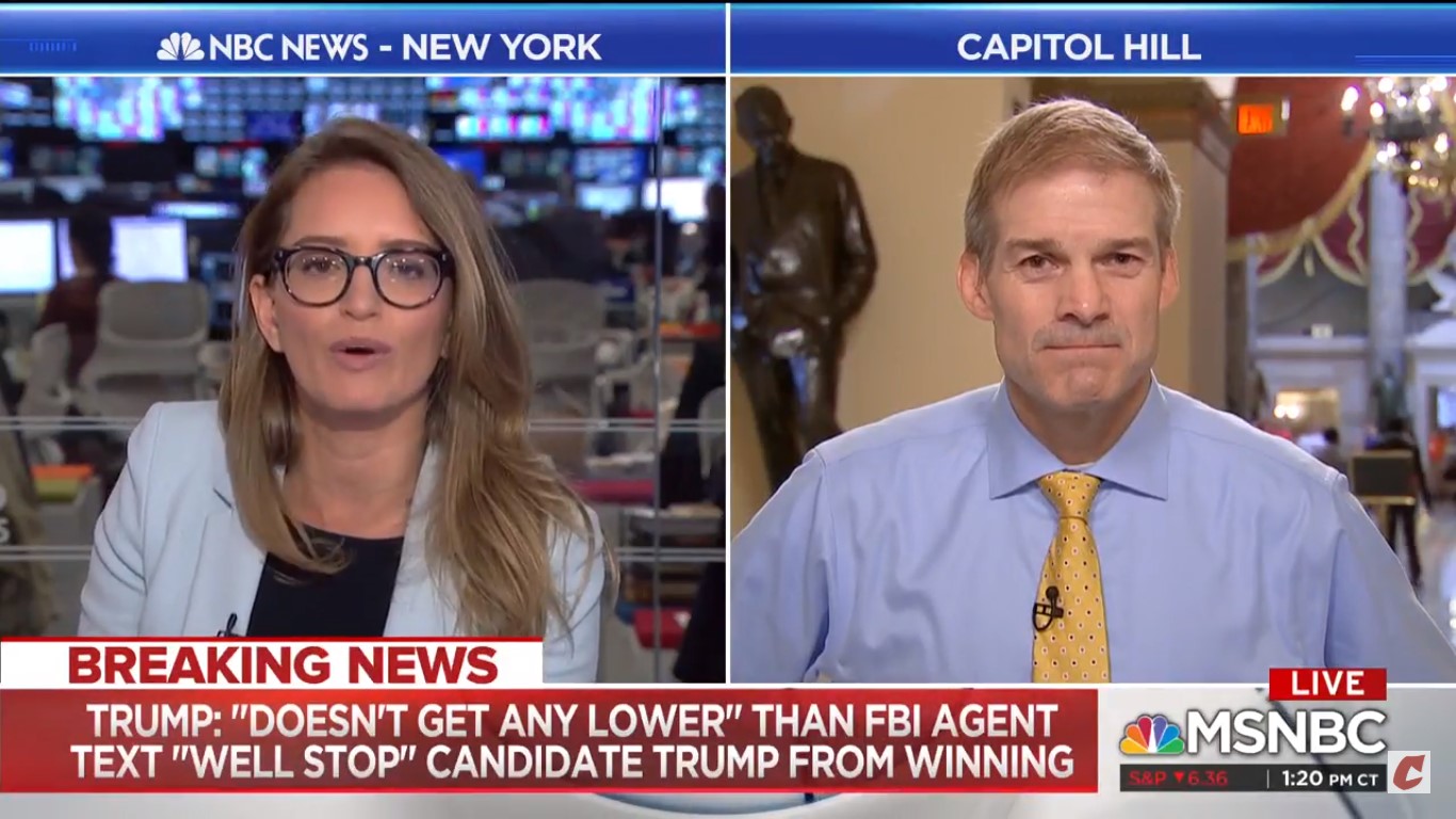 Rep. Jim Jordan Refuses To Answer When Katy Tur Asks If He’s OK With Trump Lying