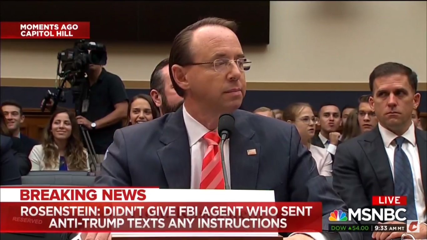 WATCH: Room Breaks Out In Laughter After Rod Rosenstein Corrects Jim Jordan On Subpoenaing Phone Calls