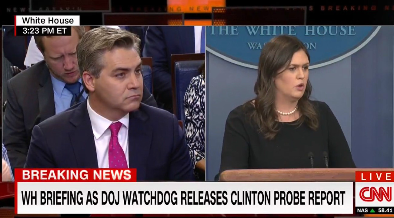 Sarah Sanders Sneers At CNN’s Acosta: ‘I Know It’s Hard For You To Understand Even Short Sentences’