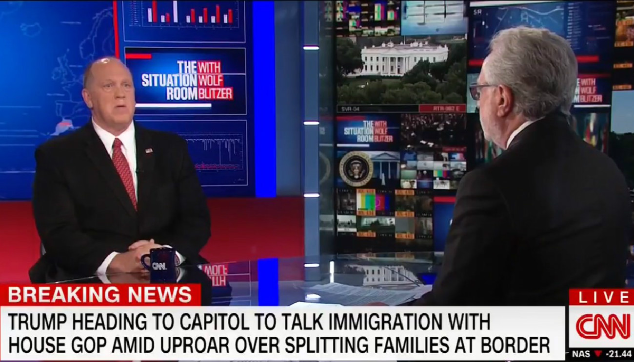 Watch ICE Director Pause When Wolf Blitzer Asks Him If Separating Kids From Parents Is Humane