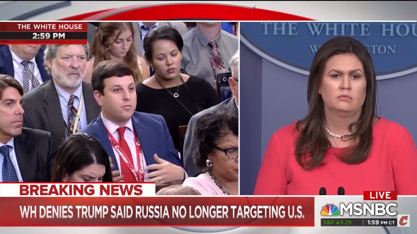Reporter Defers To NBC News’ Hallie Jackson After Sarah Sanders Tries To Avoid Follow-Up