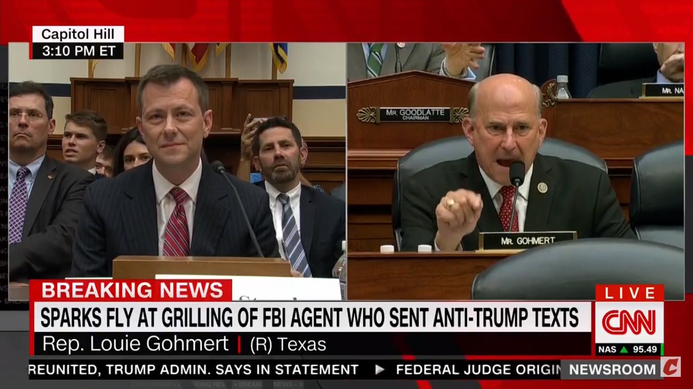 Democrats Blow Up After Louie Gohmert Asks Peter Strzok How Many Times He Lied To His Wife