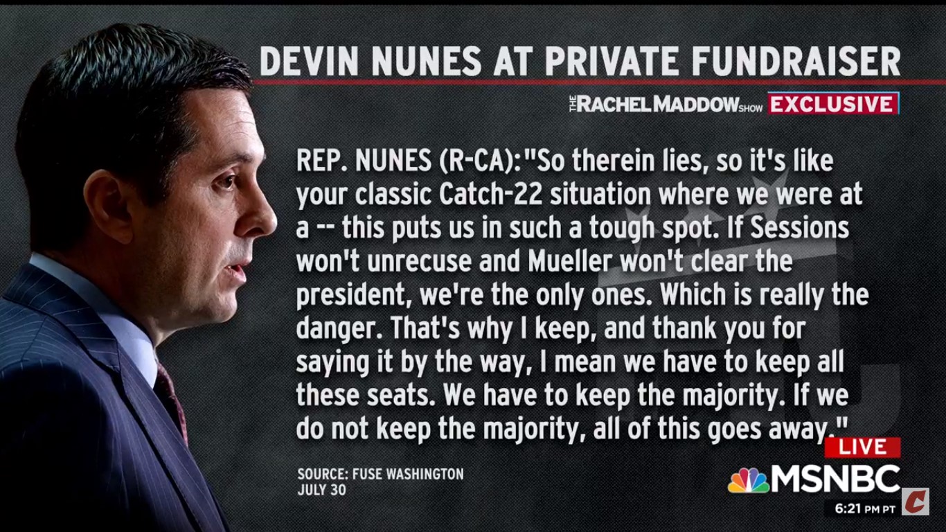 Devin Nunes In Leaked Audio: GOP Has To Keep Majority In Case ‘Mueller Won’t Clear’ Trump