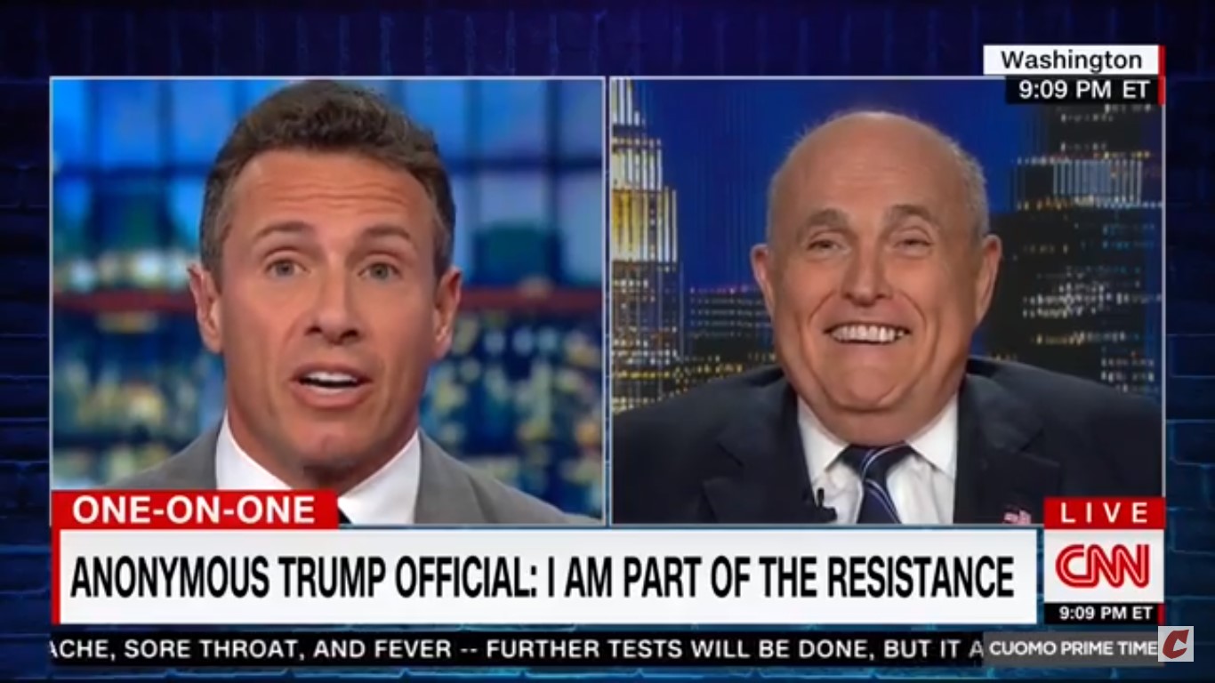Giuliani Suggests NYT ‘Orchestrated’ Anonymous Op-Ed: ‘How Much Is The Times Complicit?’