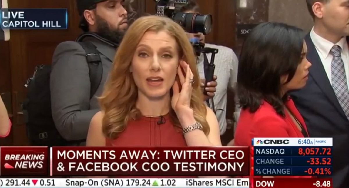 CNBC Reporter’s Live Shot From Senate Hearing Marred By Alex Jones Ranting In Background
