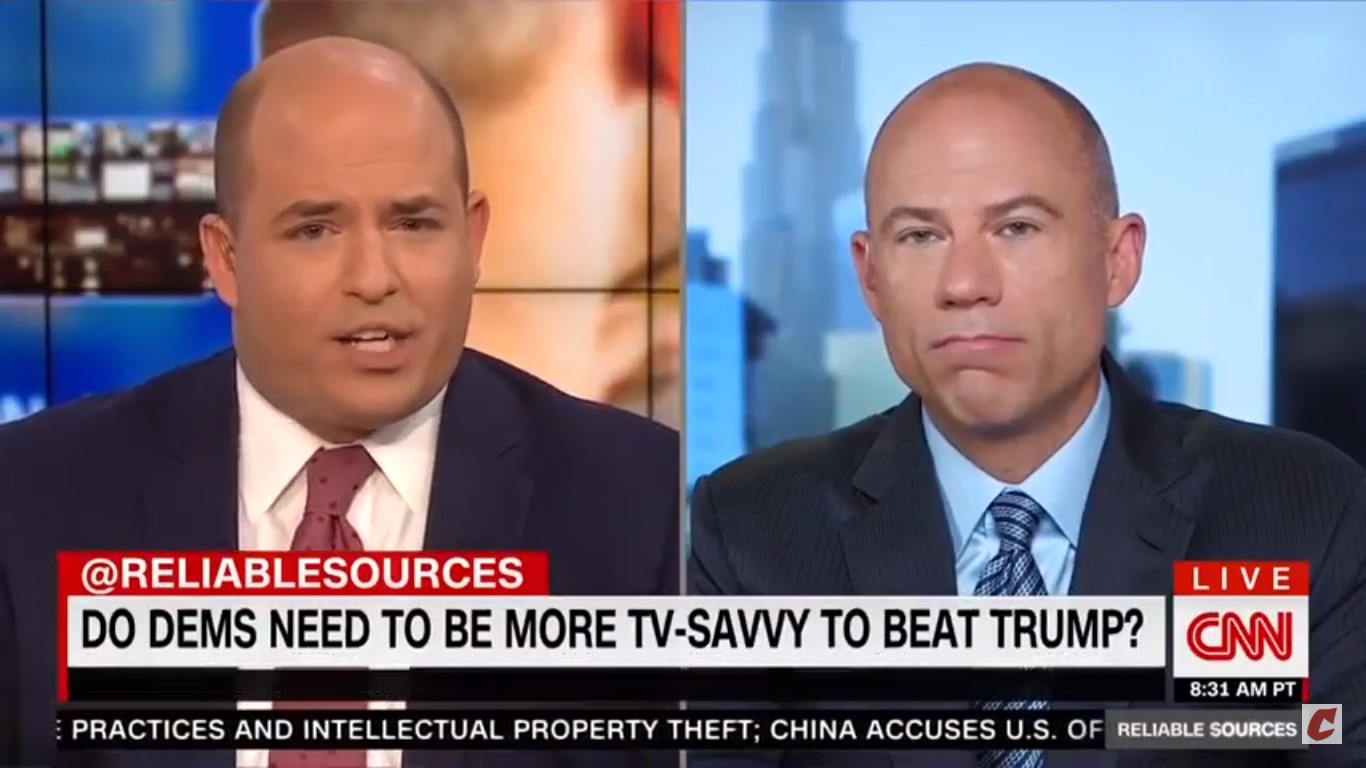 Brian Stelter Confronts Avenatti For Defending Past Threats To Journalists: ‘That’s Very Trumpy’