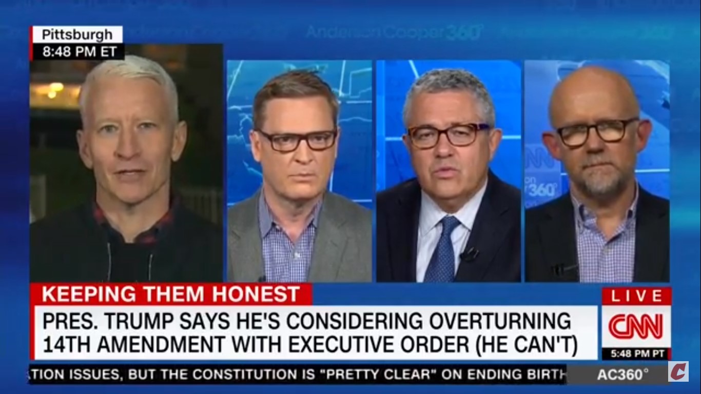 WATCH: Anderson Cooper Grows Increasingly Frustrated With Conservative Panelist Over Birthright Citizenship