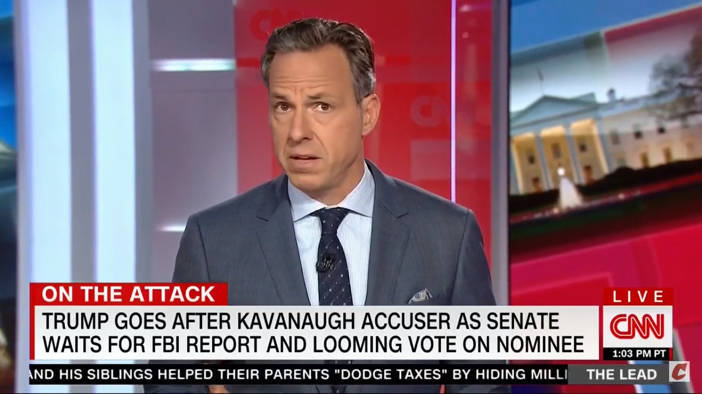 ‘There Appears To Be No Bottom’: Tapper Reacts To Trump Mocking Christine Blasey Ford