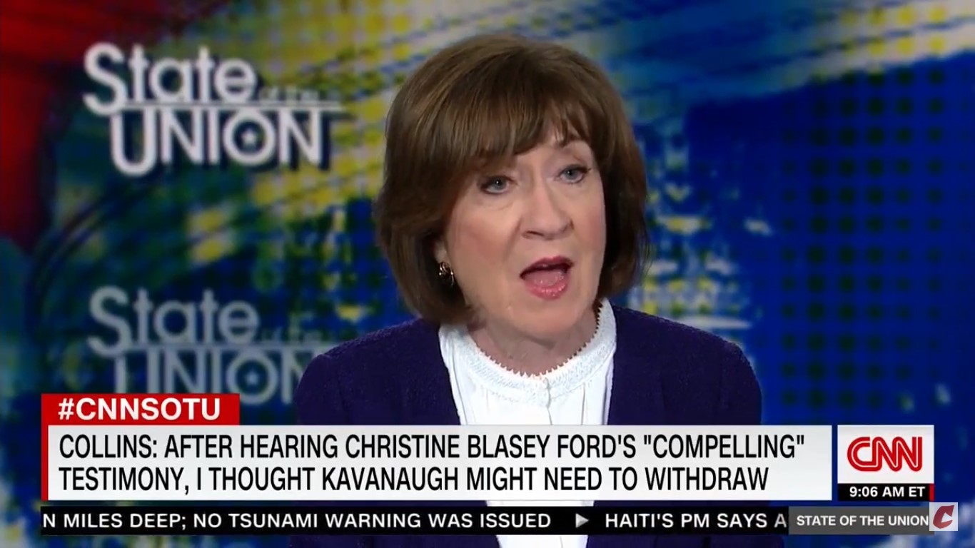 Susan Collins Calls Christine Ford A Liar: ‘I Do Not Believe’ Brett Kavanaugh Assaulted Her