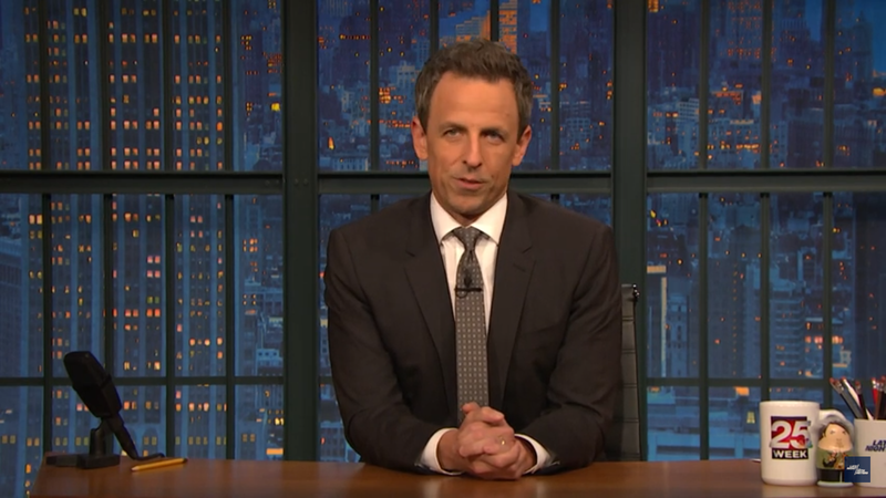 Watch: Seth Meyers Imagines Trump Taking Out Bin Laden ‘Swinging A Rake Like It’s A Sword’