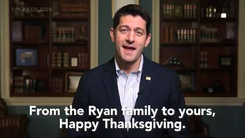 This Thanksgiving, Paul Ryan Is Thankful For Deer Hunting Season And GOP Tax Reforms