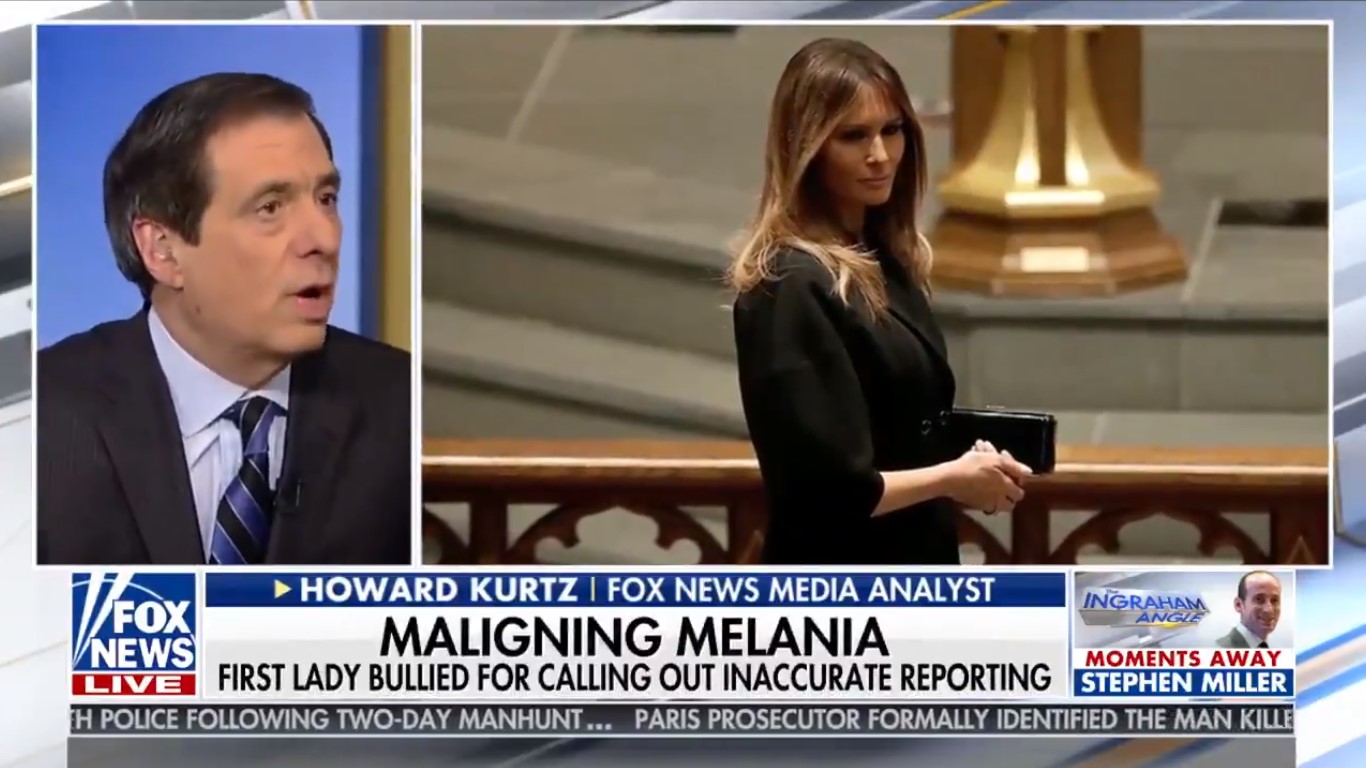 Fox’s Howard Kurtz Under Fire For Claiming Melania Has Been Treated Worse Than Other First Ladies