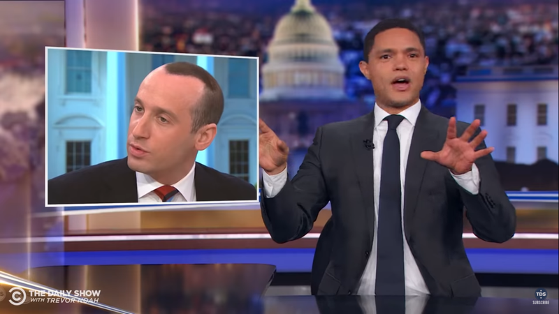 Watch: Trevor Noah Wonders If Stephen Miller’s Hair Immigrated From His Head