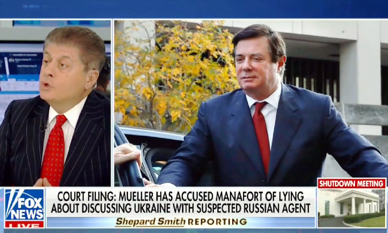 Fox’s Judge Napolitano: Latest Manafort Bombshell ‘Would Fit Into’ Category Of Collusion