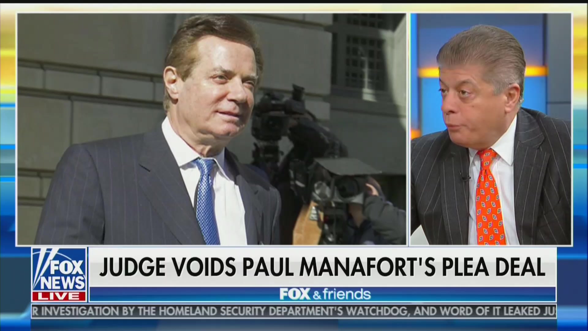 Fox’s Judge Nap: Manafort a ‘Candidate For a Pardon’ Because He’s Old and Facing ‘So Much Jail Time’