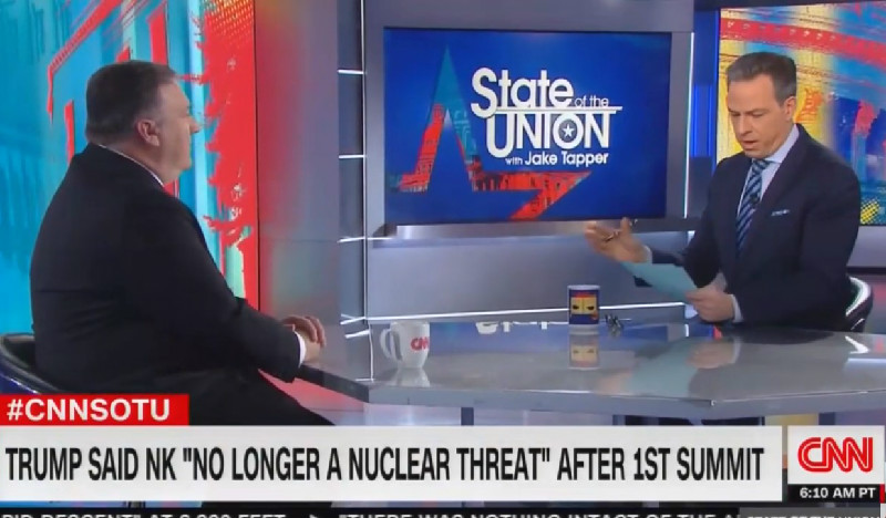 Tapper Calls Out Pompeo Over Trump’s Claim That North Korea Is No Longer a Nuclear Threat