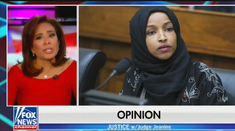 Fox’s Jeanine Pirro: Ilhan Omar’s Hijab Means She Doesn’t Believe in the Constitution