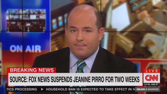 CNN’s Brian Stelter Reports Fox News Has Suspended Jeanine Pirro Amid Backlash