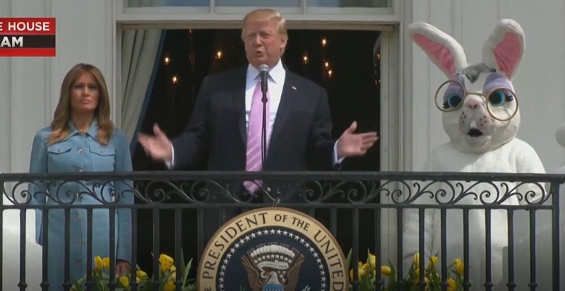 Trump Brags About Military’s Greatness to Lawn Full of Children Hunting for Easter Eggs