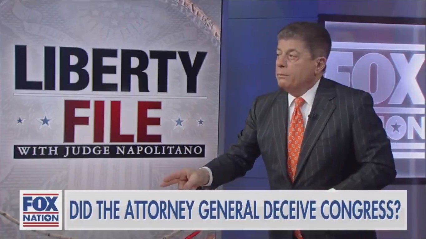 Fox’s Judge Napolitano: Barr’s ‘Foolish Attempt’ to Sanitize Mueller Report Was ‘Dumb and Insulting’