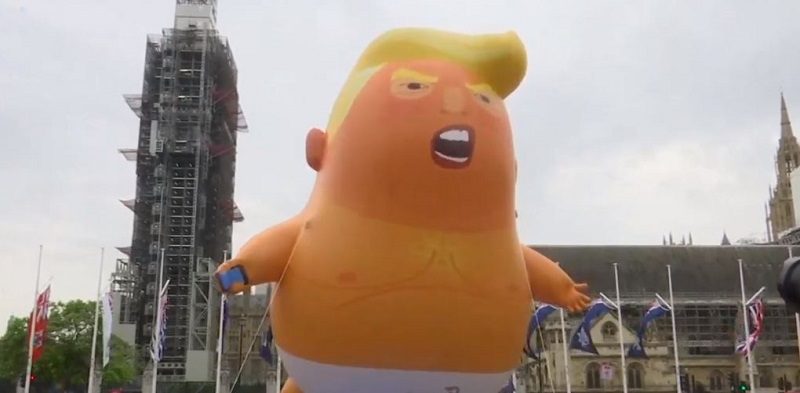 Trump Supporter’s Joy After She Stabs Trump Baby Balloon Quickly Deflates When She Is Arrested