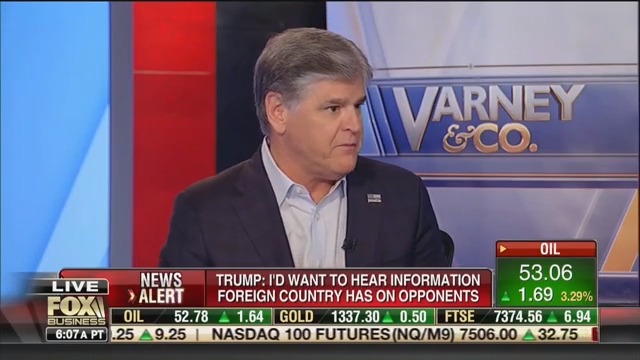 Hannity: Trump Admitting He’d Listen to Foreign Intel on Opponents Is a ‘Jiu-jitsu Move’