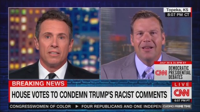 Kris Kobach Leaves Chris Cuomo Gobsmacked, Admits He Might Support an Openly Racist Trump