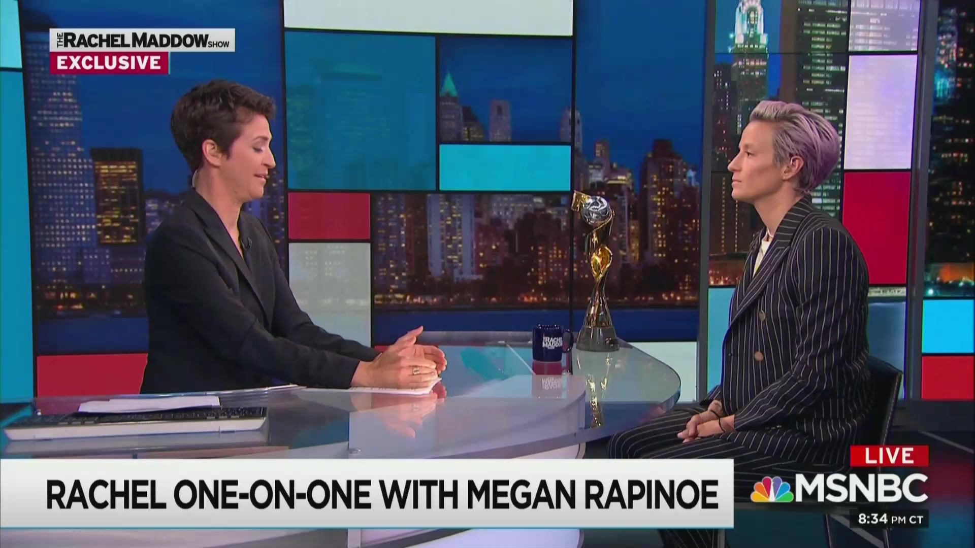 Maddow’s Rapinoe Interview Finishes 2nd in Tuesday’s Ratings, Hannity Takes Top Spot