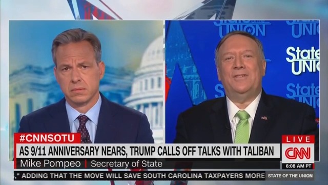 CNN’s Jake Tapper Challenges Mike Pompeo: ‘Why Invite the Taliban to Camp David?’
