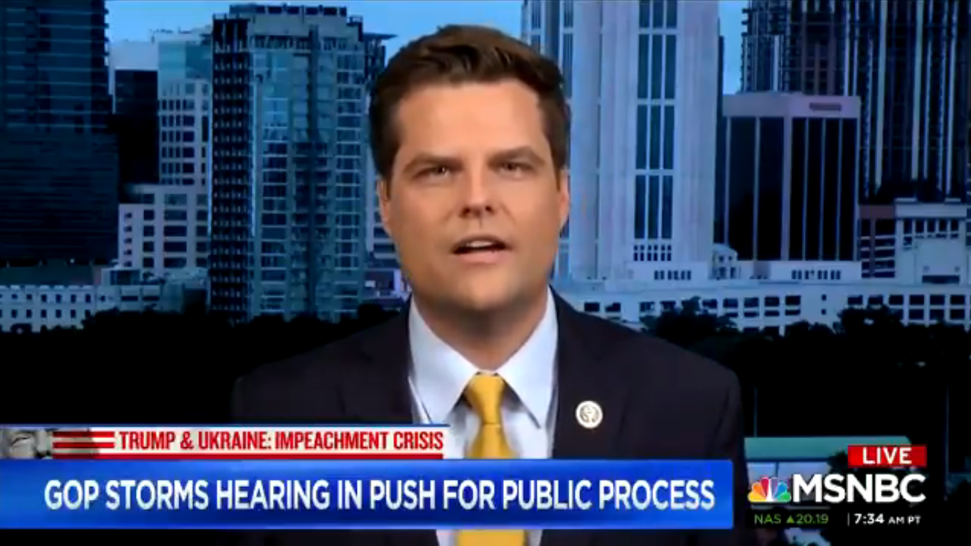 Matt Gaetz: It’s ‘Sickening’ That Democrat Jackie Speier Called Me a White Man