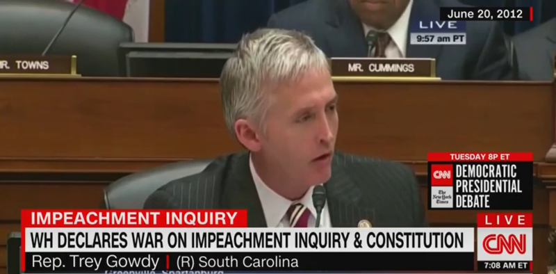FLASHBACK: Trey Gowdy Raged in 2012 that White House Must Hand Over Documents and Show ‘Respect for the Rule of Law’