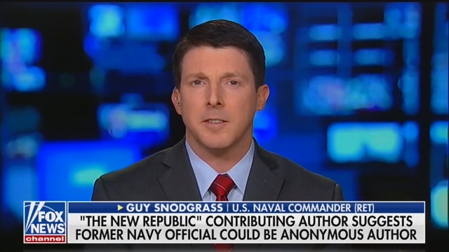 Ex-Pentagon Aide Guy Snodgrass Refuses to Deny or Admit to Fox That He’s ‘Anonymous’