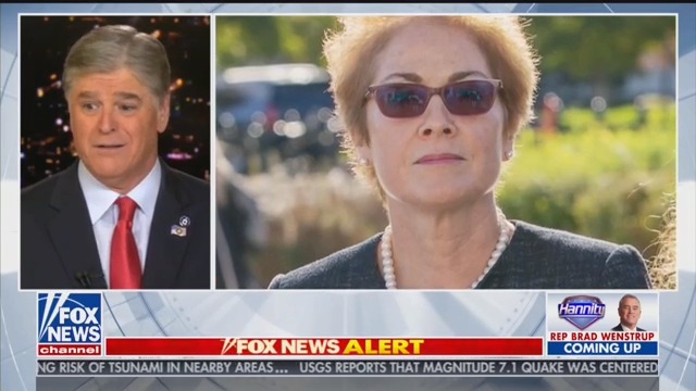 Hannity Accuses Marie Yovanovitch of Looking to Cry ‘on Cue’ at Impeachment Hearing