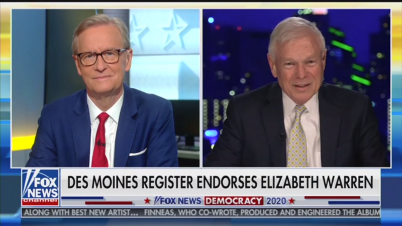 Fox News Guest Says Des Moines Register Is ‘Living in a Parallel Universe’ for Endorsing Elizabeth Warren