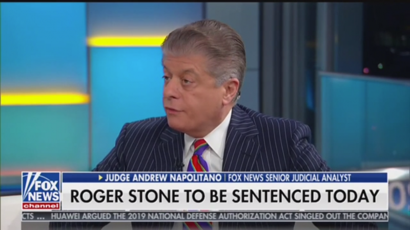 Fox’s Judge Napolitano: Trump ‘Might Pardon Roger Stone Today’
