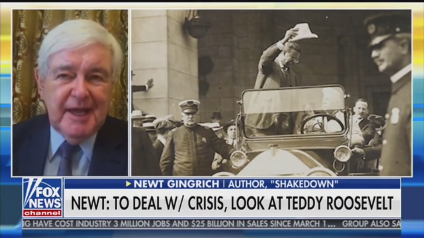 Newt Gingrich: Trump’s Coronavirus Response ‘Reminds Me a Lot of Theodore Roosevelt’