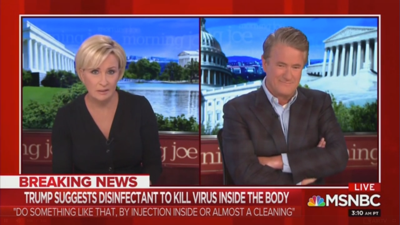 Joe Scarborough: Trump’s Disinfectant Comments Are ‘Beyond Madness’ and ‘Beyond Parody’