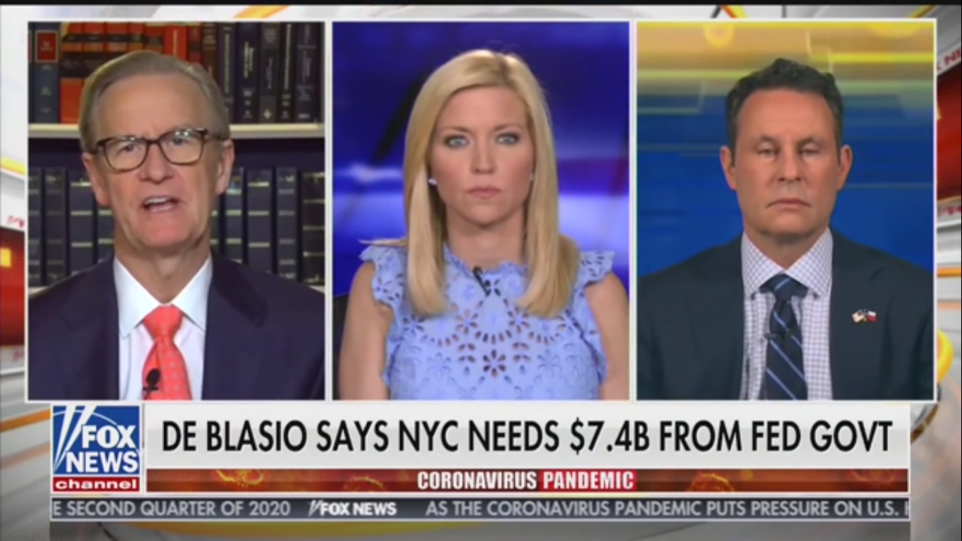 Fox’s Brian Kilmeade Warns Bill de Blasio: Don’t Use Coronavirus as an Excuse to Bail Out Pensions