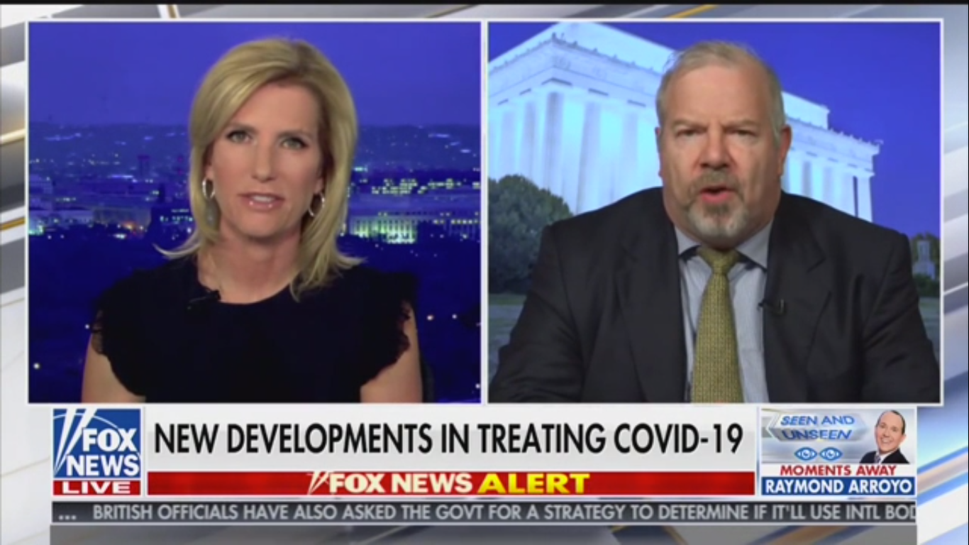 Laura Ingraham Attacks Promising Coronavirus Treatment after Hyping Unproven Malaria Drug