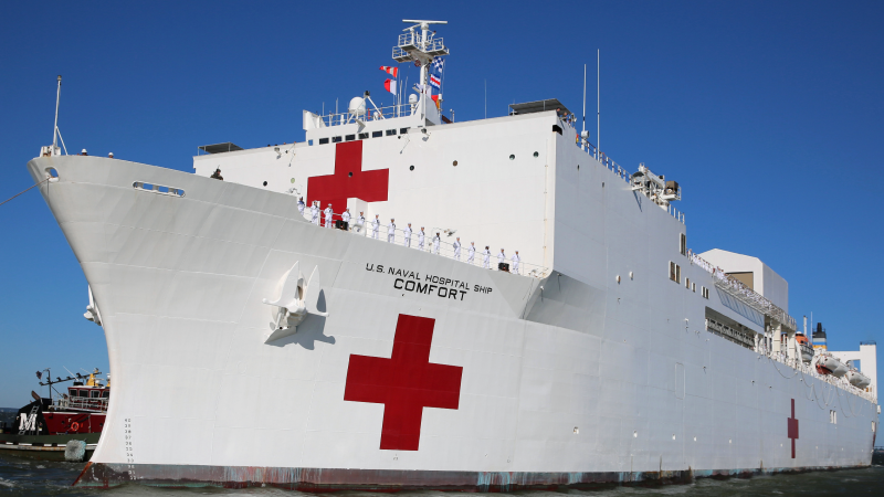 Navy Hospital Ship in New York Only Has 20 Patients But 1,000 Bed Capacity