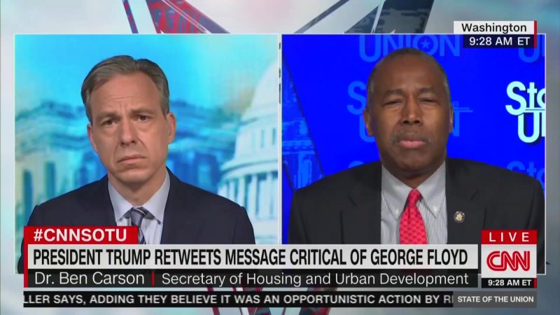 Jake Tapper Confronts Ben Carson on Trump Sharing Clip of Candace Owens Smearing George Floyd