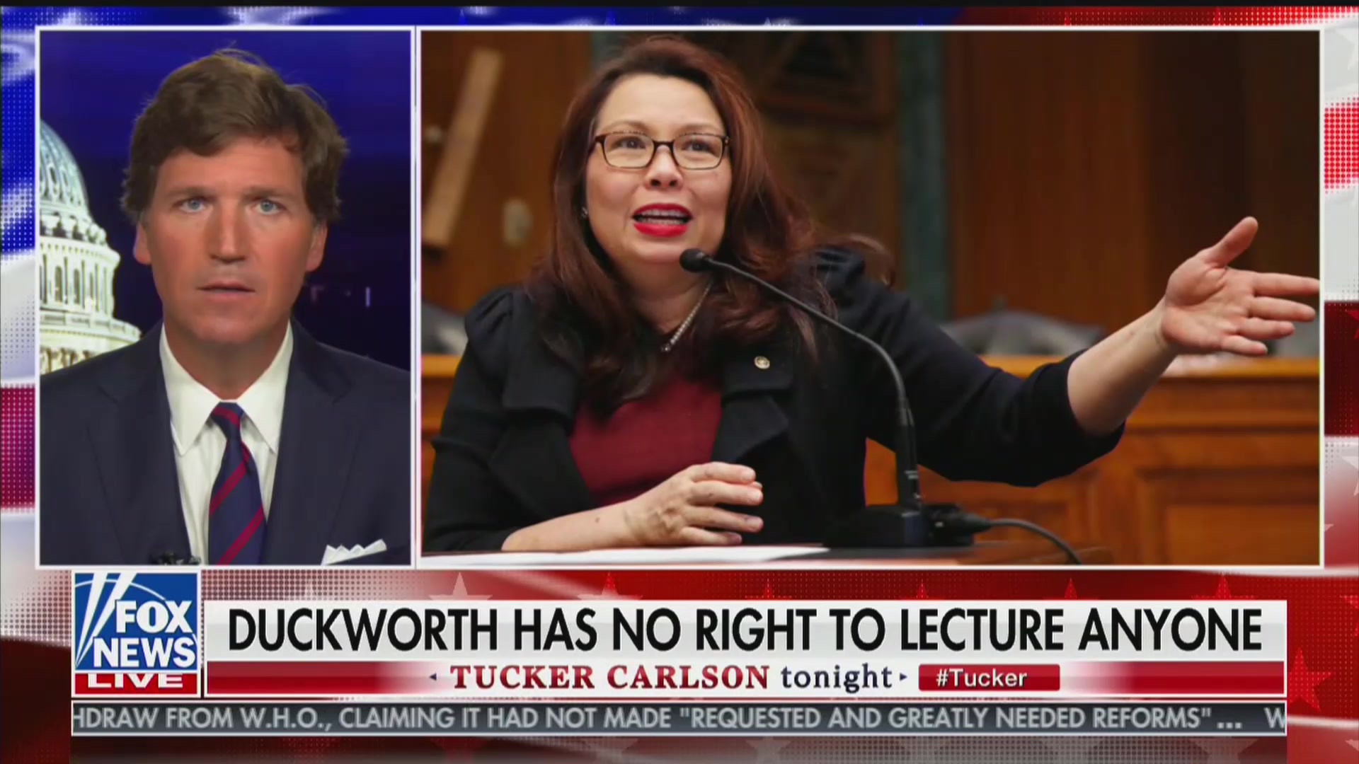 Tucker Carlson Once Again Attacks Tammy Duckworth, Claims She’s a ‘Coward’ and ‘Fraud’