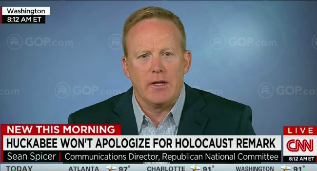 RNC Spokesman Tells CNN That The GOP Is Cool With Mike Huckabee’s Holocaust Comments