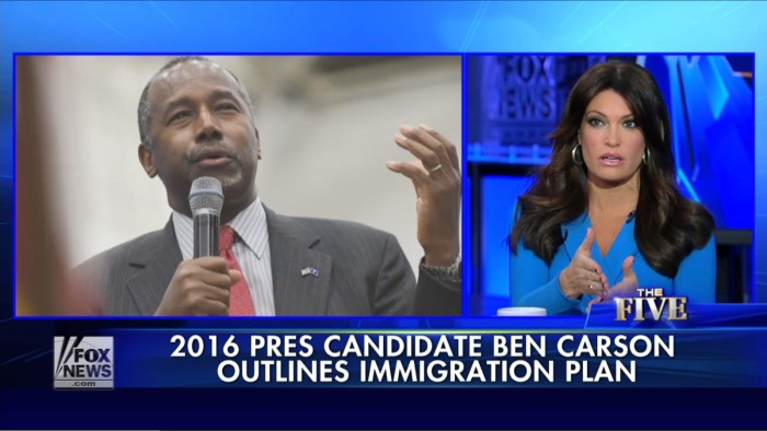 Fox’s Kimberly Guilfoyle: I Like Ben Carson Because He Views Immigration As “A Tumor Or A Disease”